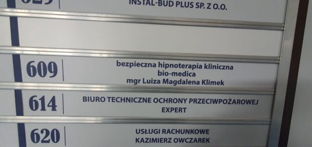 numer gabinetu jaki pokój bio-medica hipnoterapia Kielce Nida hipnoza